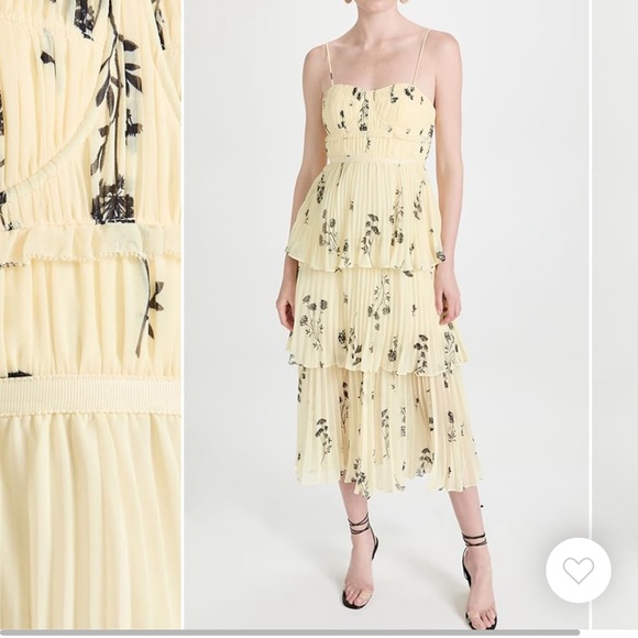 Self portrait Yellow Floral Silhouette Midi Dress - Picture 5 of 6